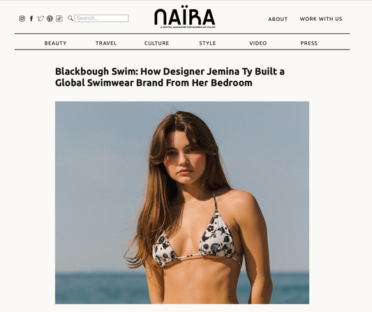 NAIRA: Blackbough Swim: How Designer Jemina Ty Built a Global Swimwear Brand From Her Bedroom