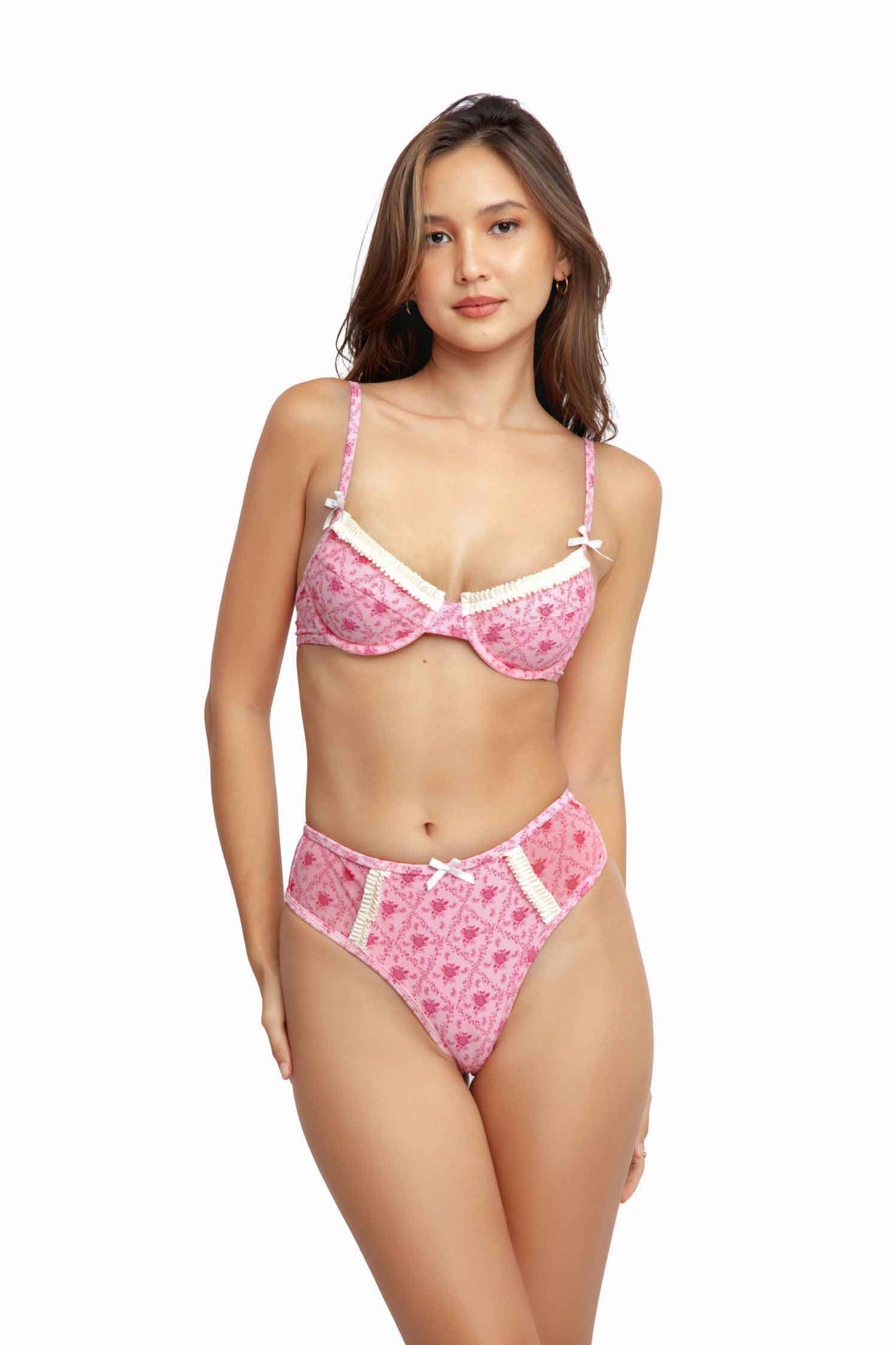 Caroline Frilled Underwire Top / Blushing