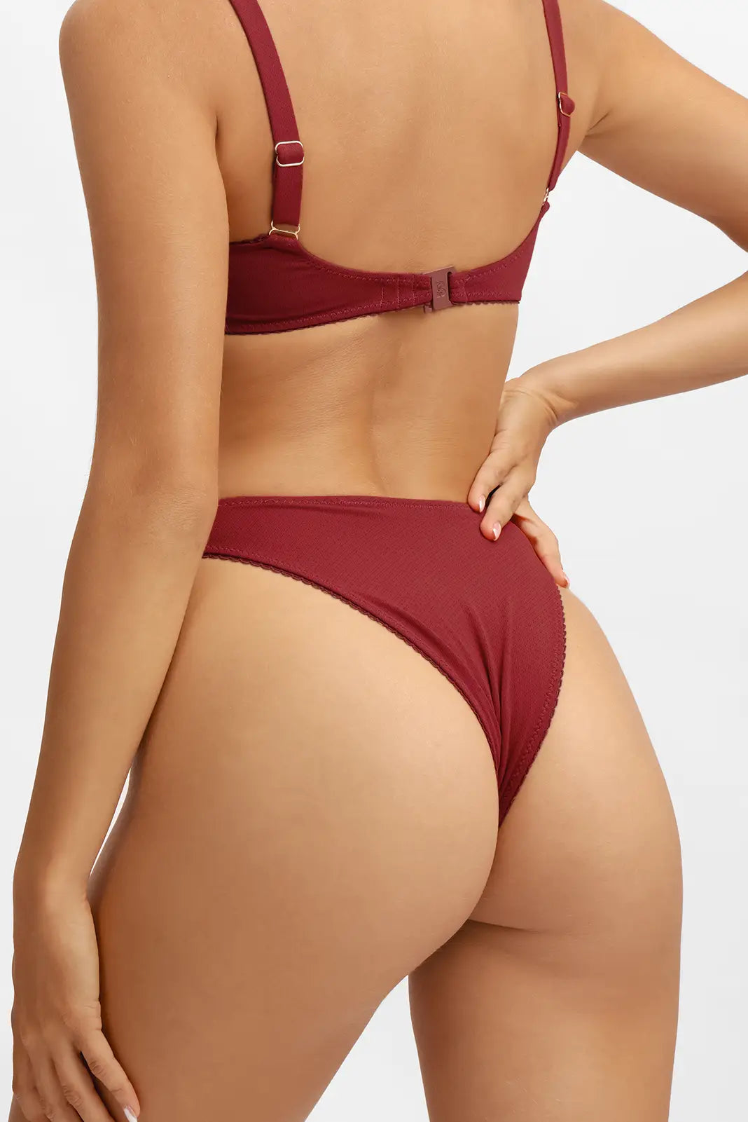 Elena Dainty Cheeky Bottoms / Cherry Wine Pointelle