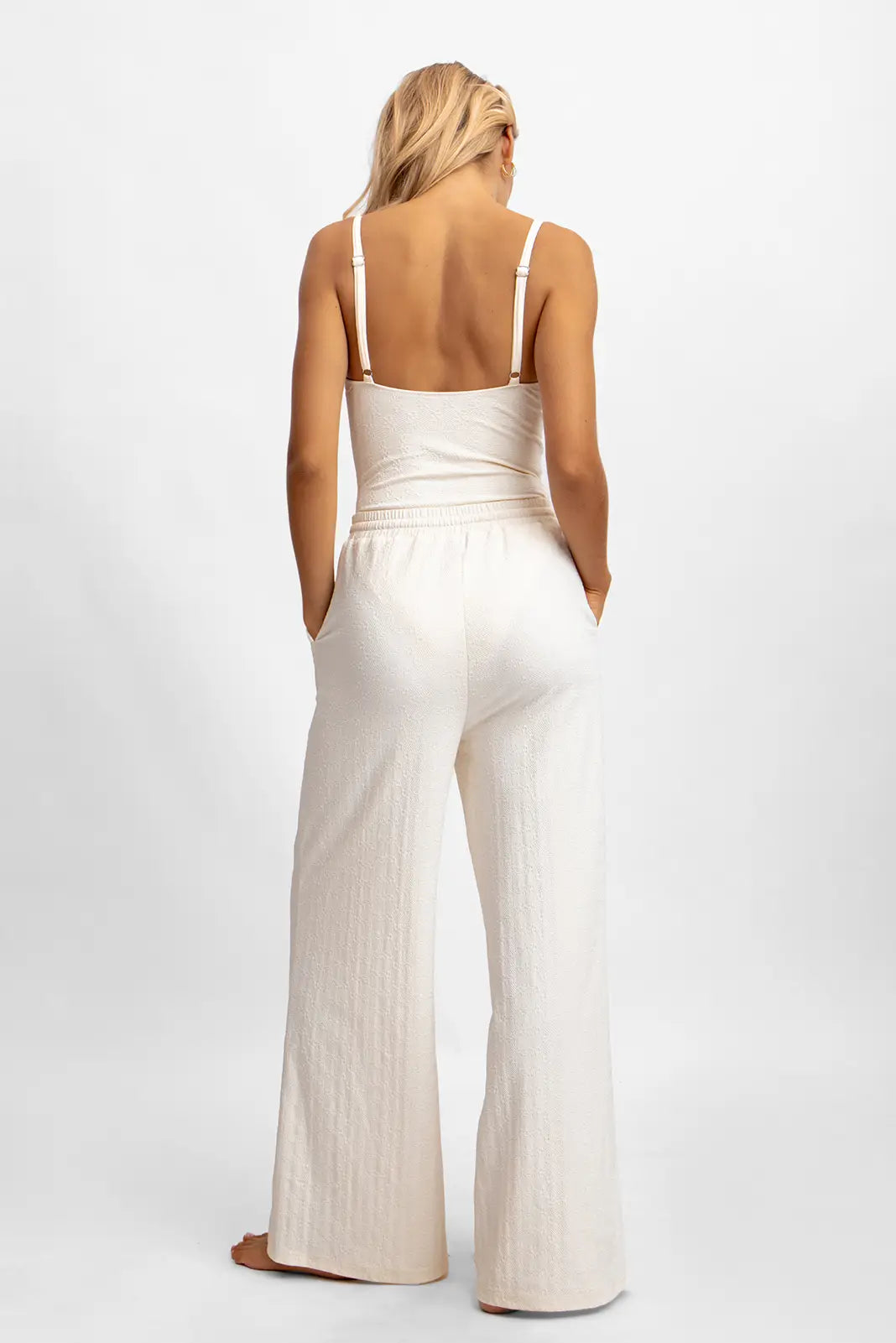 Andie Wide Leg Pants / Vanilla Rum Jacquard