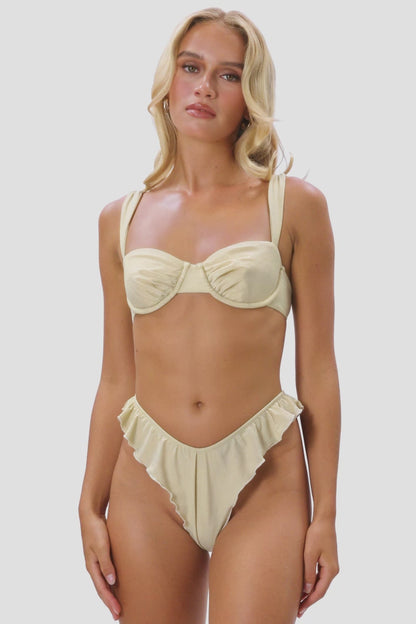 Claire Ruched Underwire Top / Champagne Shimmer