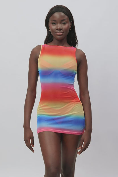 Kiara Mini Mesh Dress / Sunset FINAL SALE