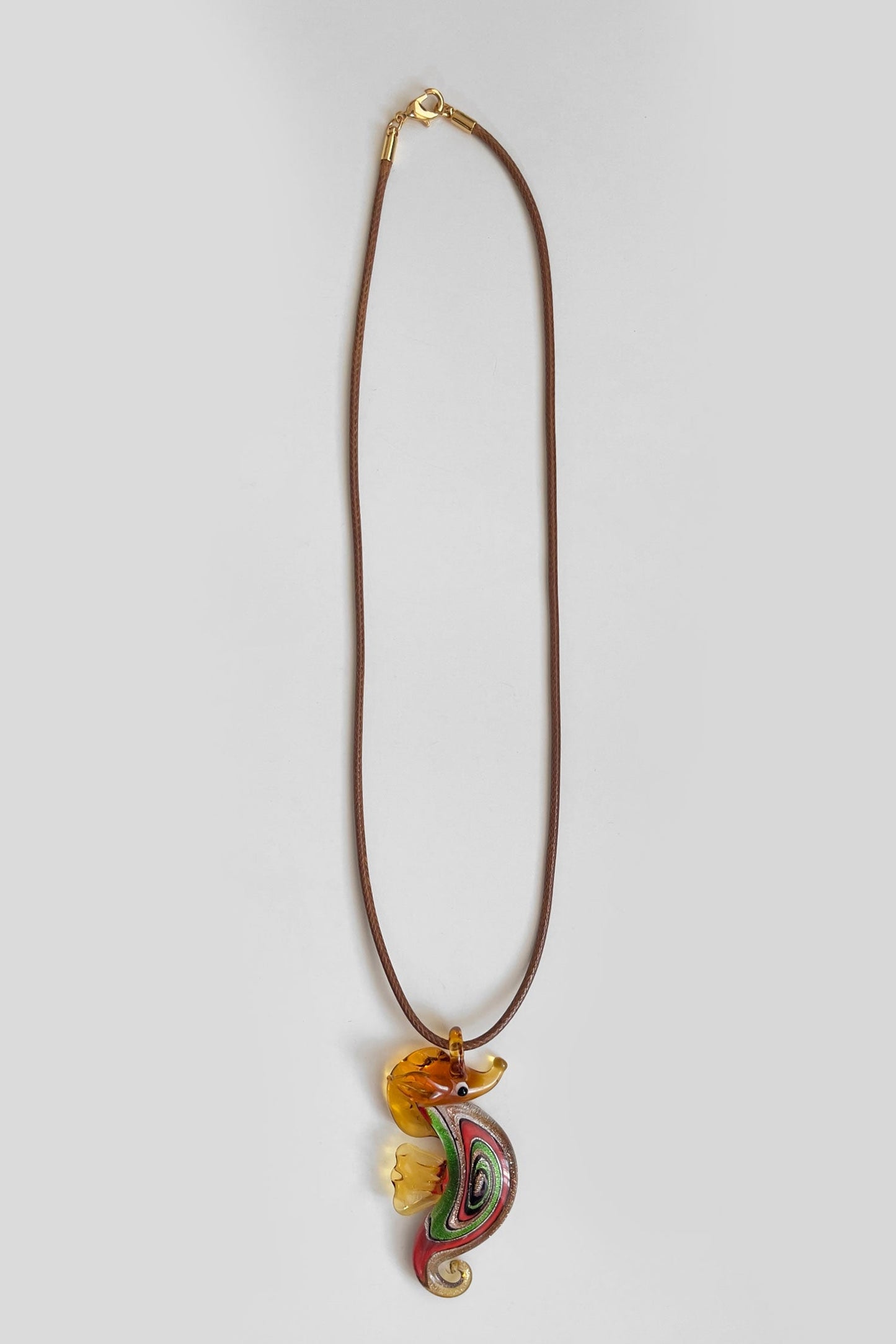 Cord Glass Necklace / Amber FINAL SALE