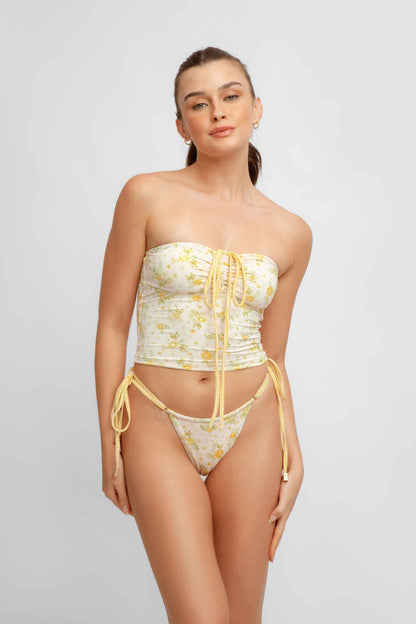 Elya Tankini Top / Marigold Pointelle