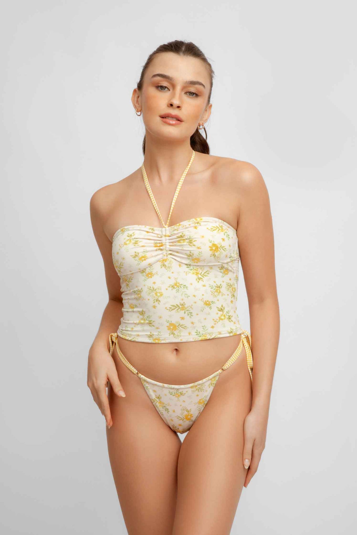 Elya Tankini Top / Marigold Pointelle