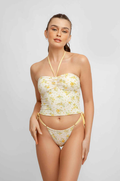 Elya Tankini Top / Marigold Pointelle