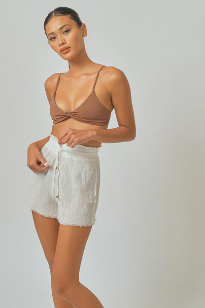 Cami Linen Shorts / White