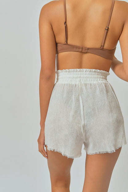 Cami Linen Shorts / White